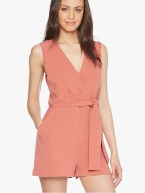 Anthropologie | Rosy Belted Romper | Adelyn Rae | Rose Sleeveless | Size L | NWT